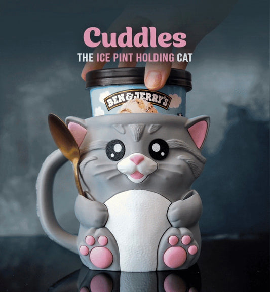 Cuddles the Cat - pint size holder