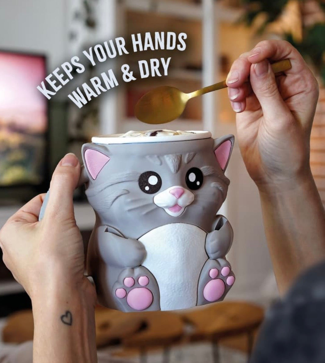 Cuddles the Cat - pint size holder